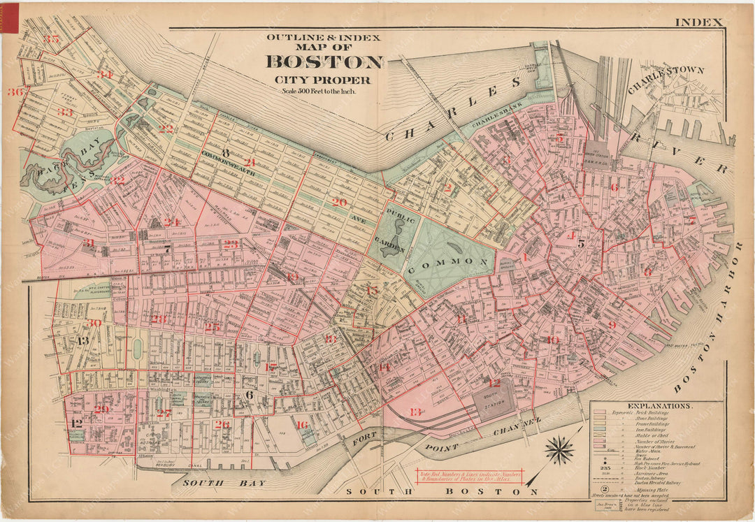 Boston, Massachusetts 1922 Index Plate