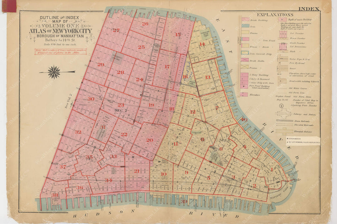 Manhattan, New York, Vol. 1, 1931 (1984): Index Map