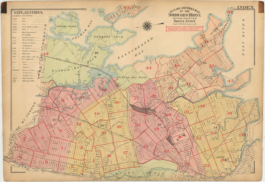 The Bronx, New York 1913 Index Map