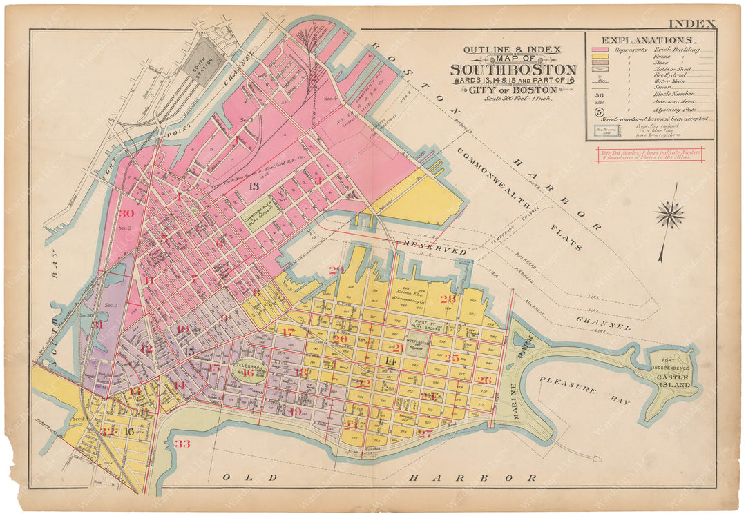 South Boston, Massachusetts 1910 Index Map