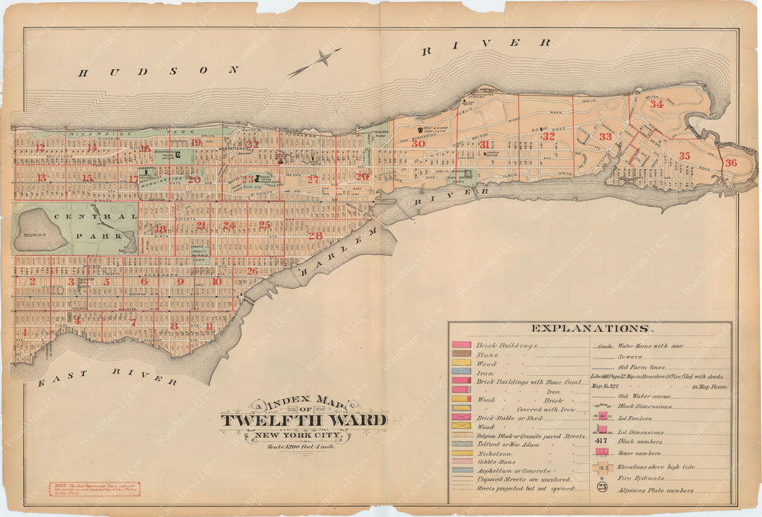 Manhattan and New York, New York 1884 Vol 2: Index Map