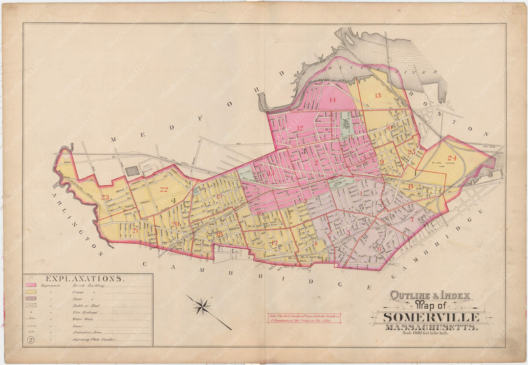 Somerville, Massachusetts 1895 Index Map