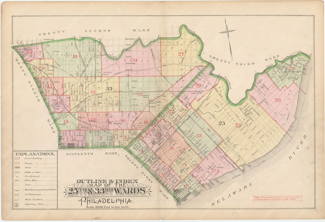 Philadelphia, Pennsylvania 1891 Index Map