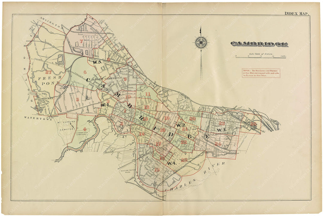 Cambridge, Massachusetts 1886 Index Map