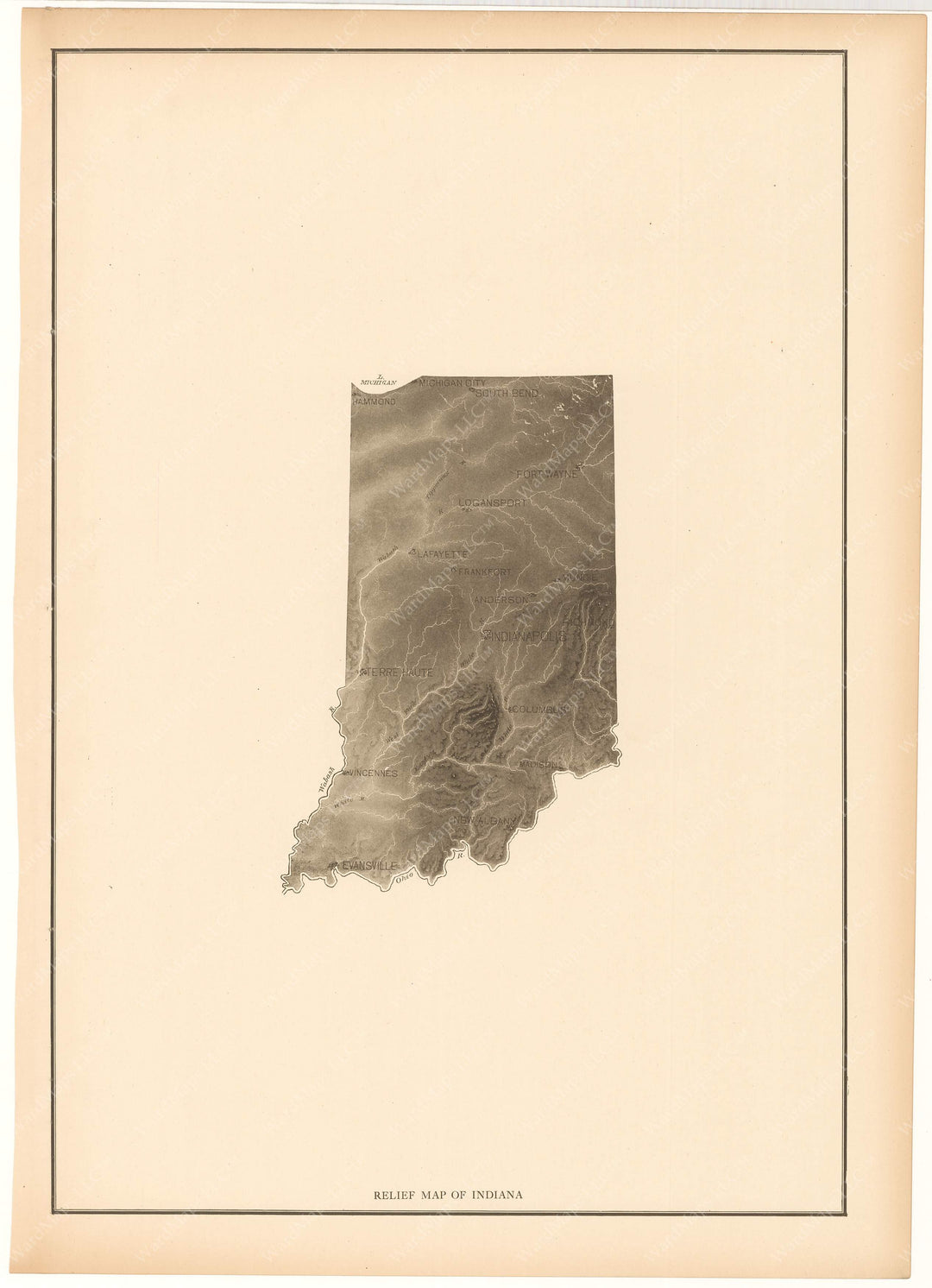 Indiana 1912: Relief Map