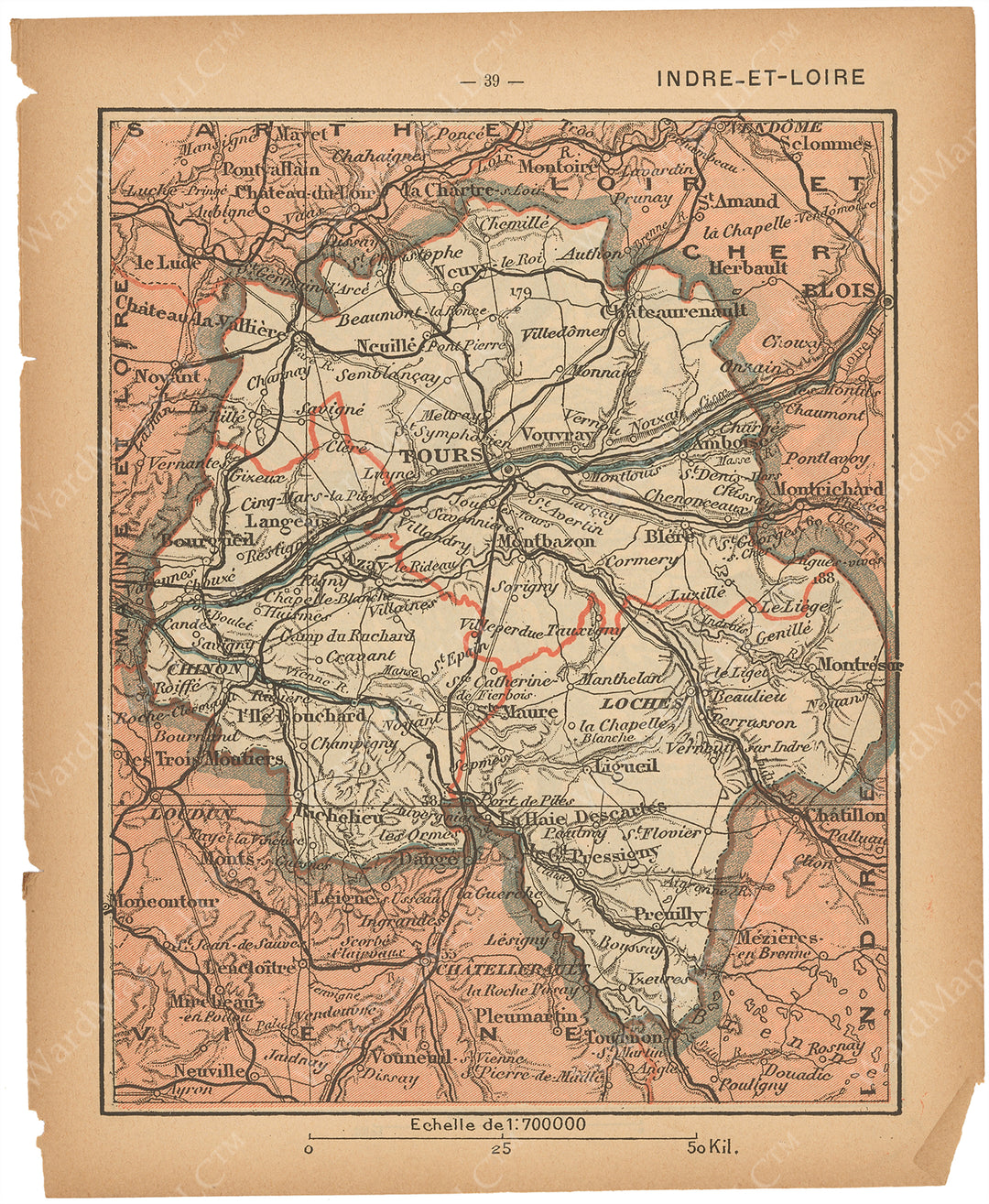 France Departments 1888: Indre-et-Loire