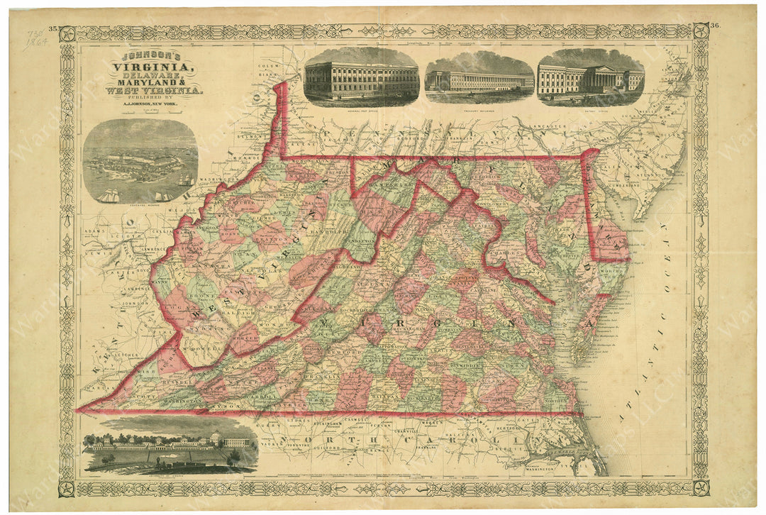 Delaware, Maryland, Virginia, and West Virginia 1864