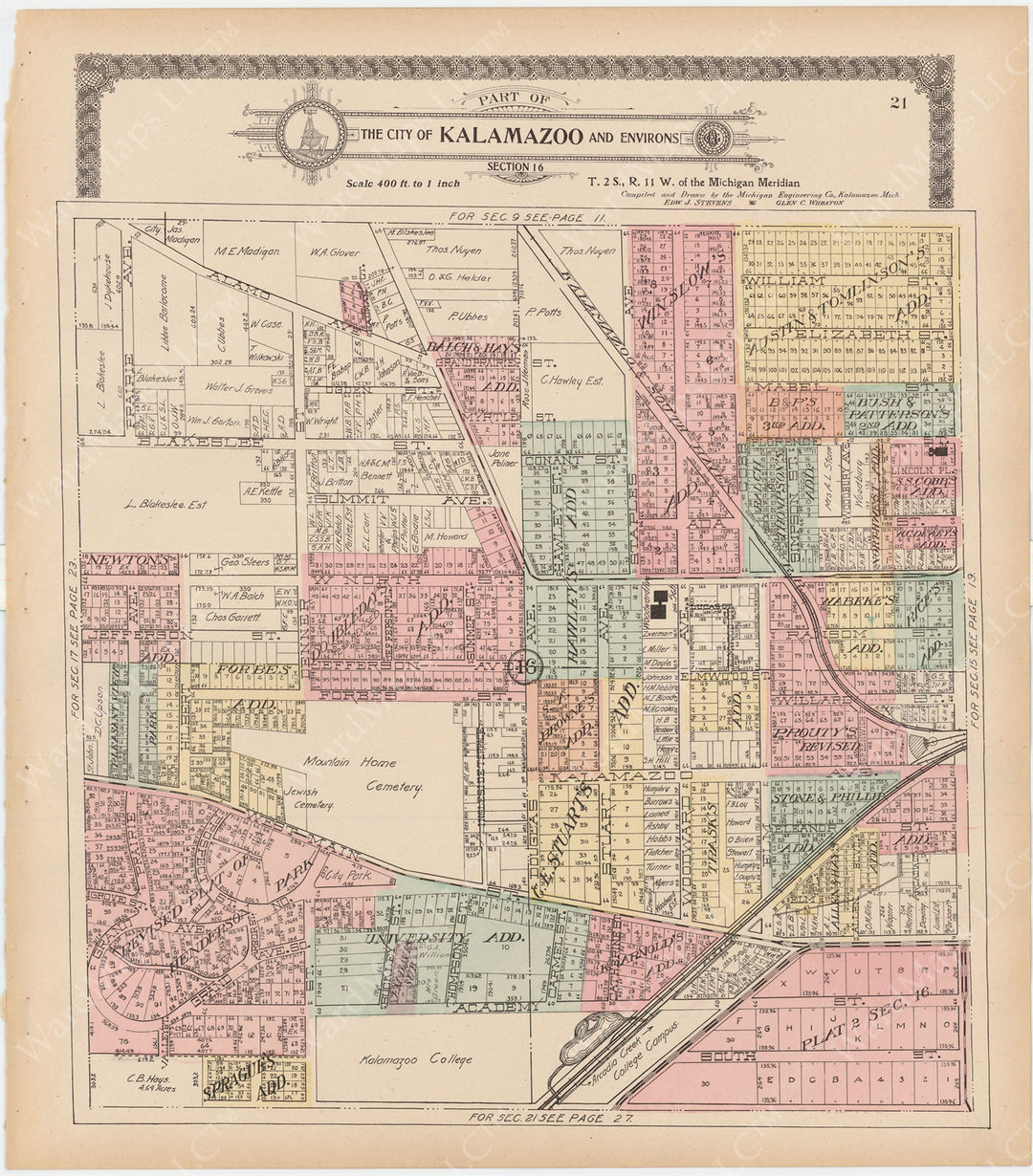 Kalamazoo, Michigan 1910: Section 16