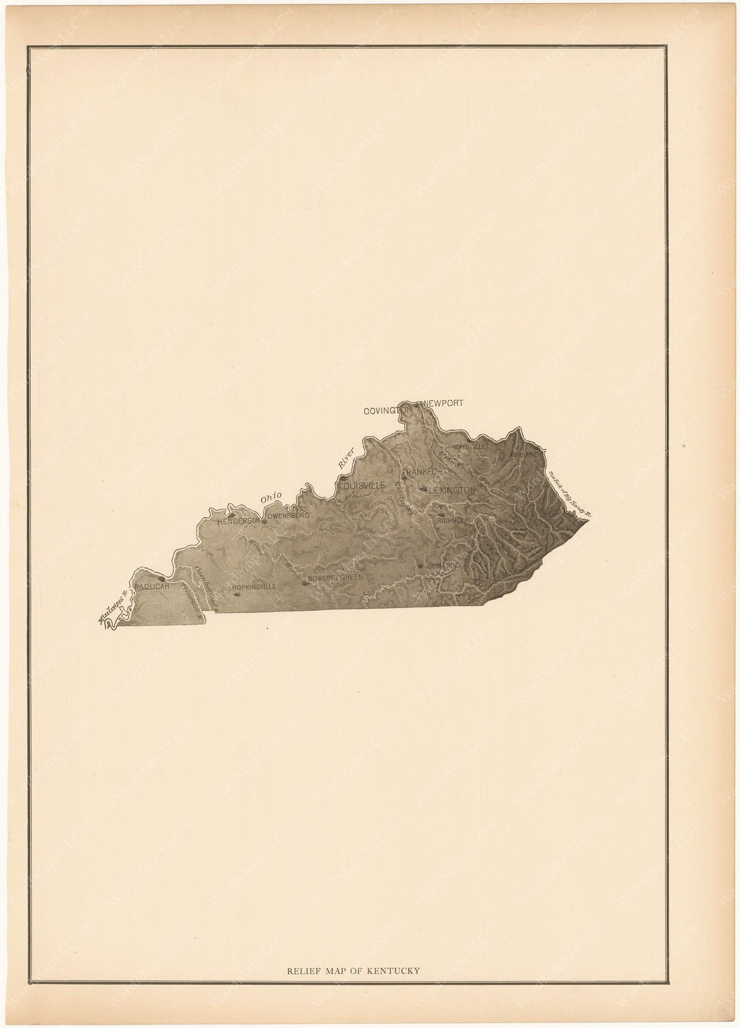 Kentucky 1912: Relief Map