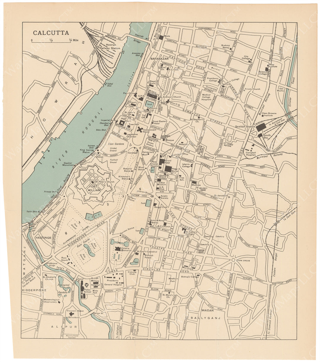 Calcutta (Kolkata), India 1953: City Center