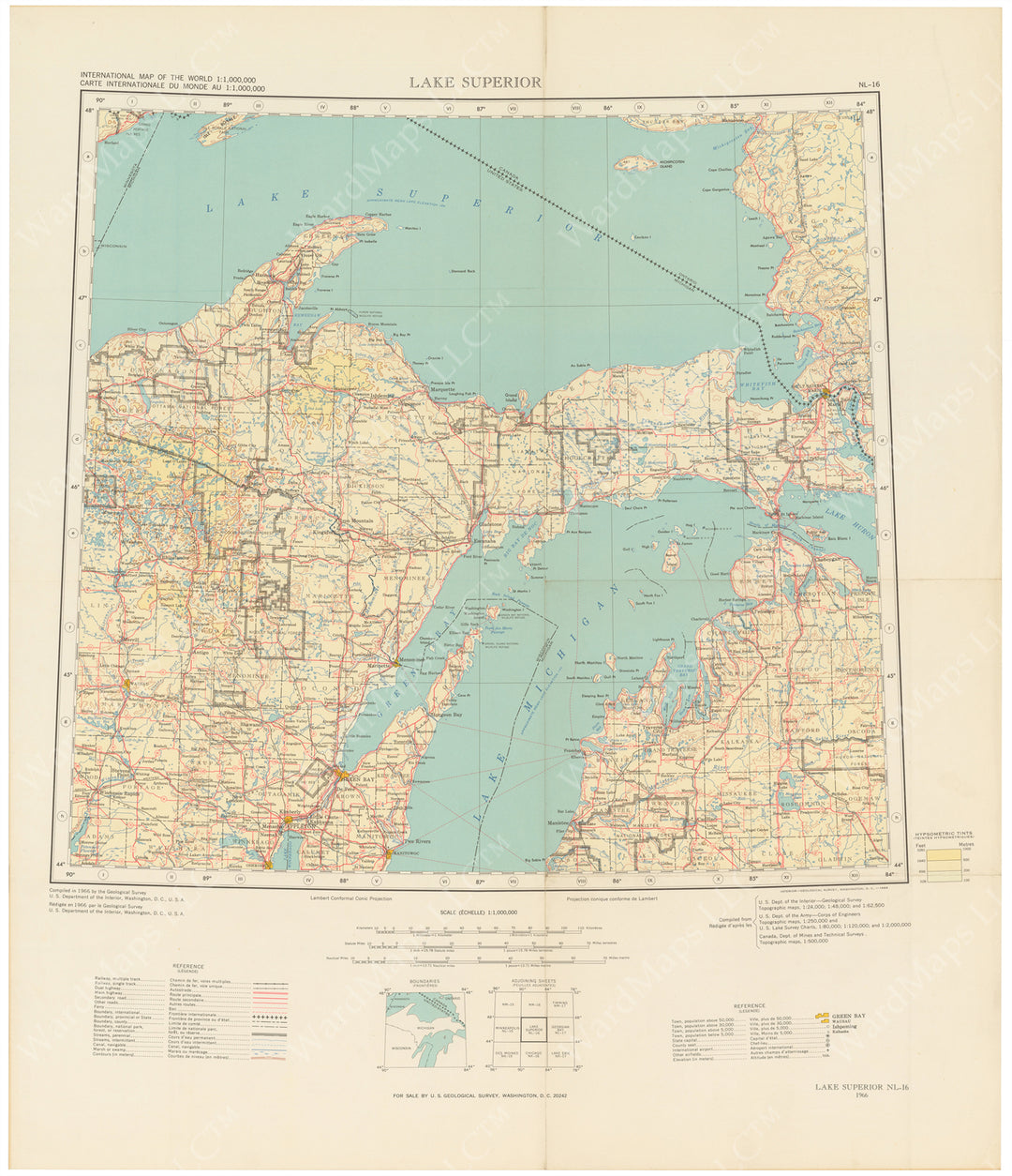 USGS Michigan and Wisconsin: Lake Superior NL-16 1969