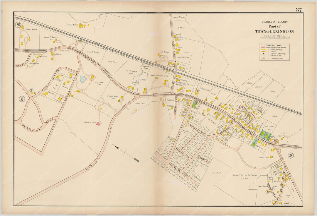 Middlesex County, Massachusetts 1906 Vol. 2: Plate 037 Lexington