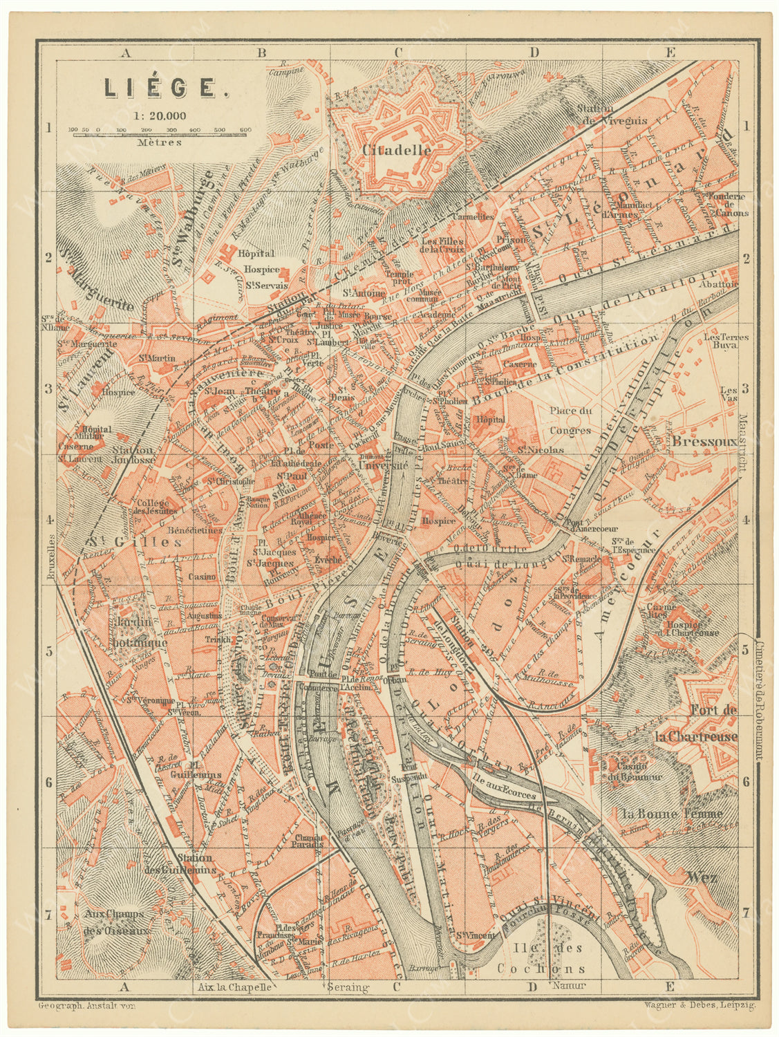 Liege, Belgium 1885 – WardMaps LLC