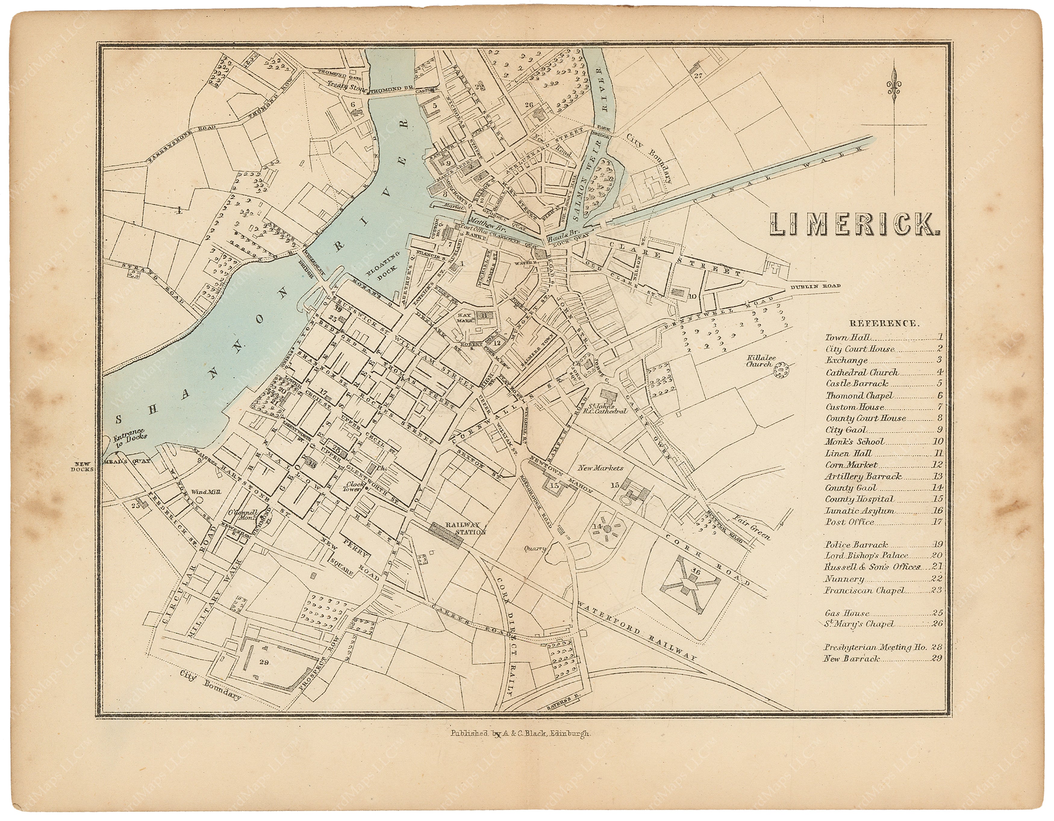 Limerick, Ireland 1876 – WardMaps LLC