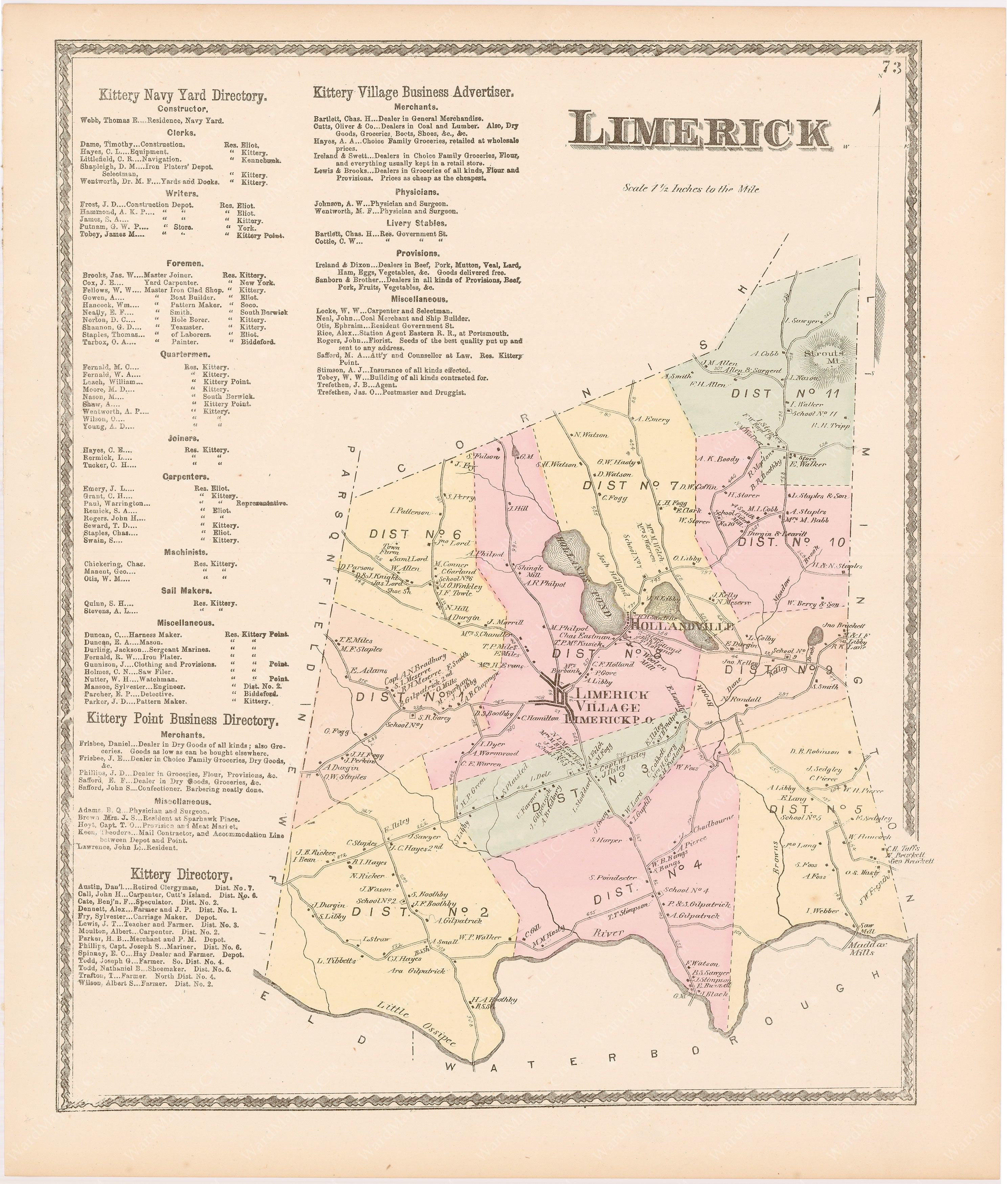 Limerick, Maine 1872 – WardMaps LLC