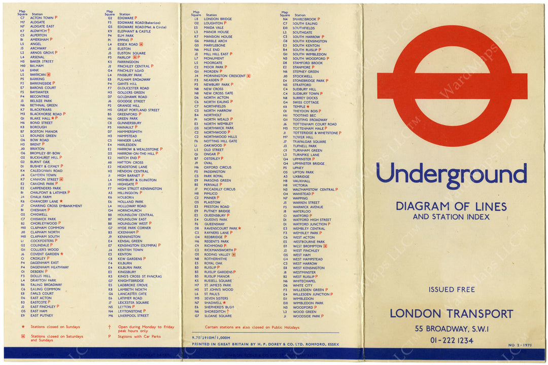London (England) Underground 1975
