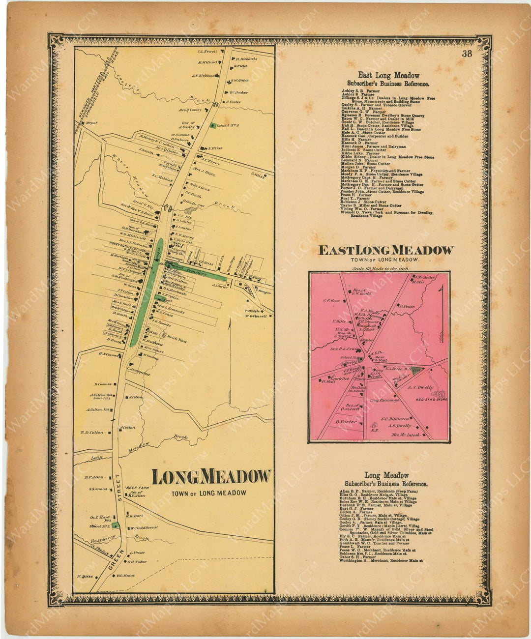 Longmeadow Center and East Longmeadow, Massachusetts 1870