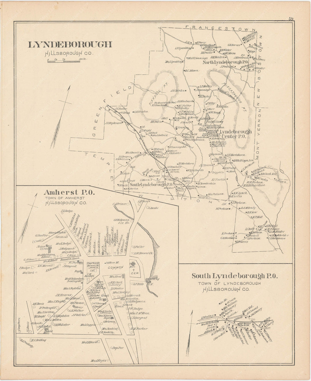 Lyndeborough and Amherst, New Hampshire 1892