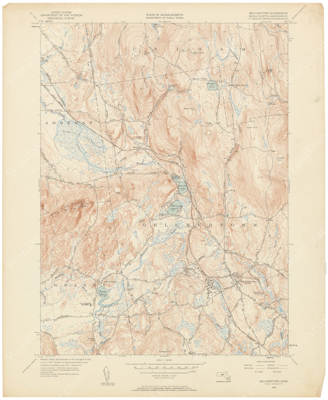 USGS Massachusetts: Belchertown Sheet 1949