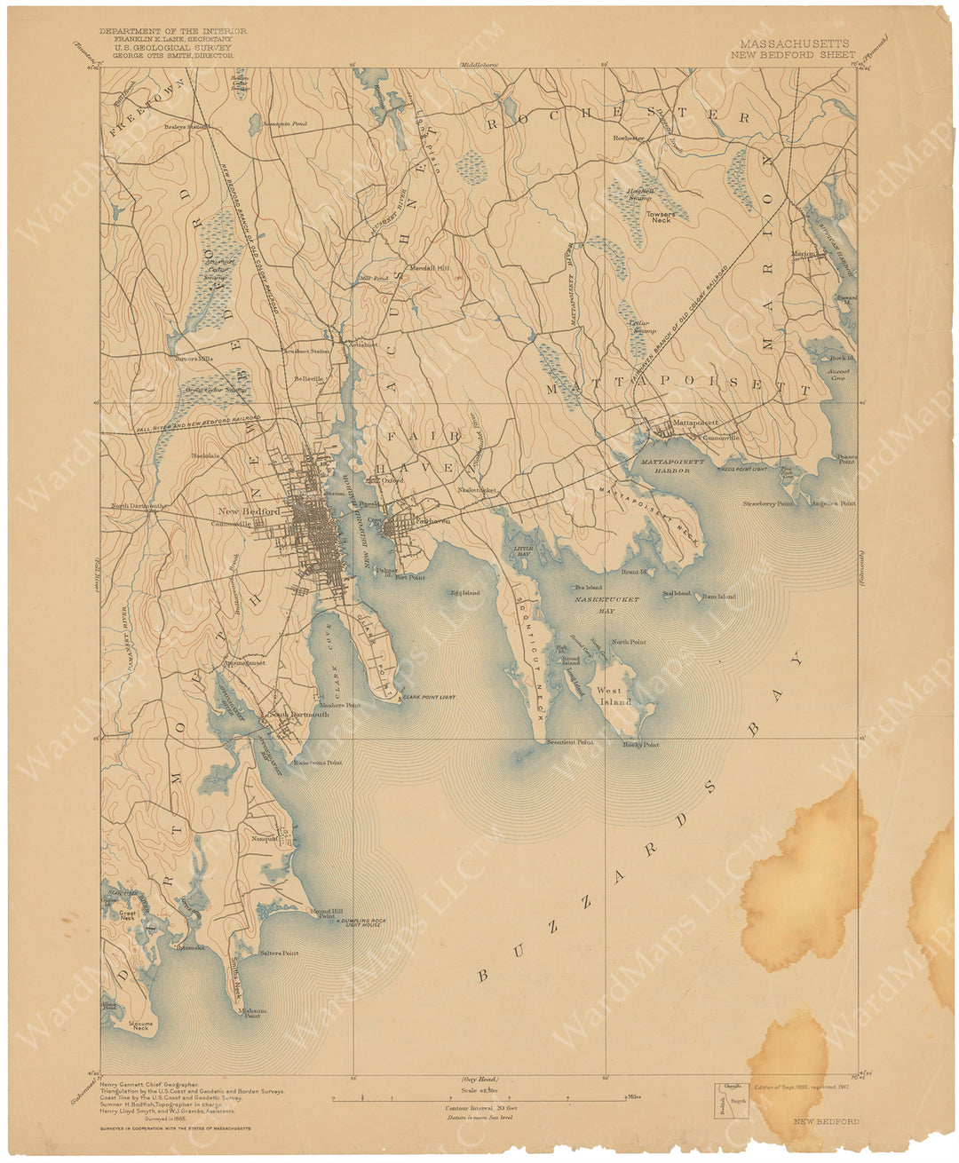 USGS Massachusetts: New Bedford Sheet 1917