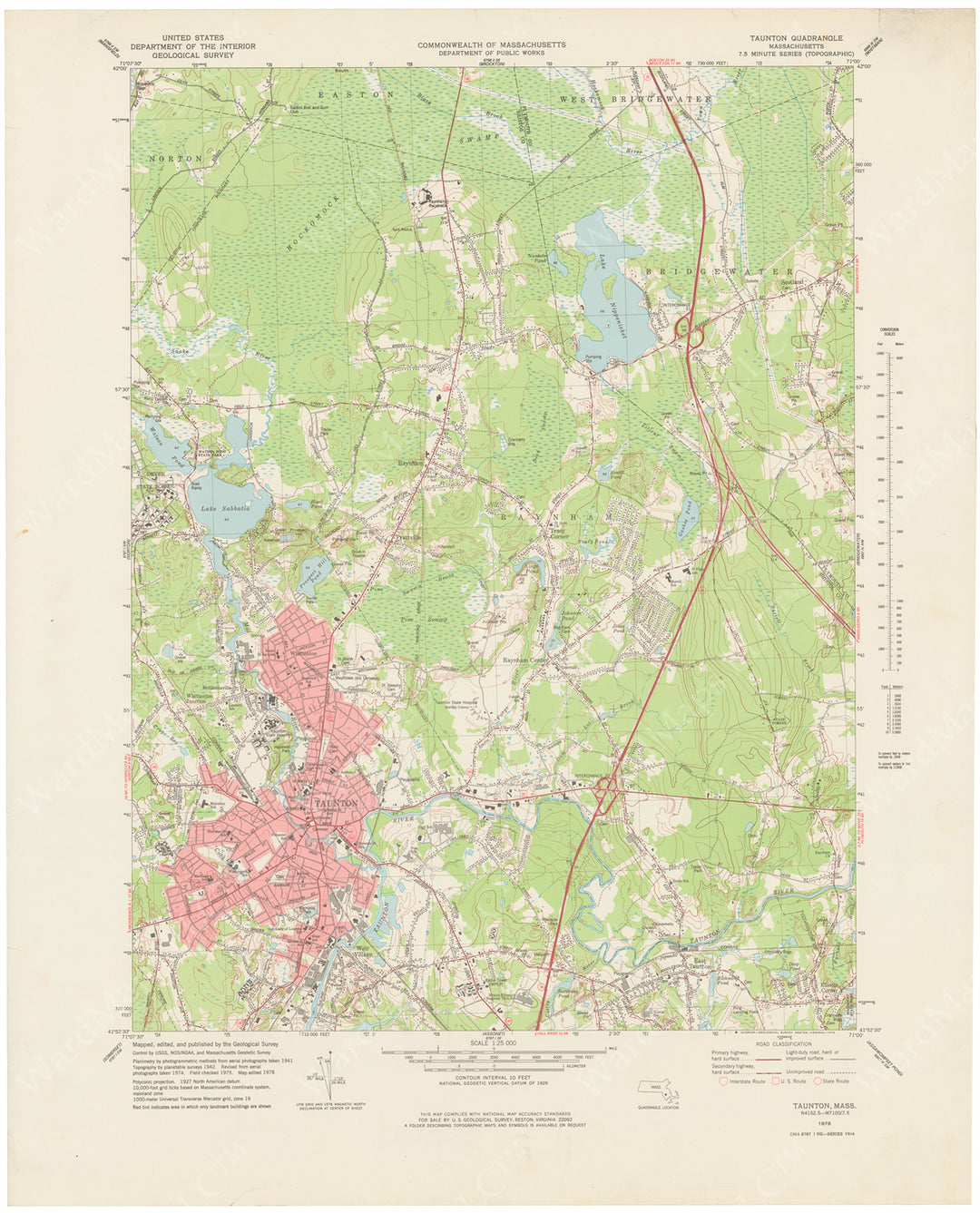 USGS Massachusetts: Taunton Sheet 1978