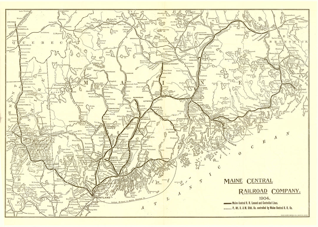 Maine Central Railroad Annual Report Map 1904