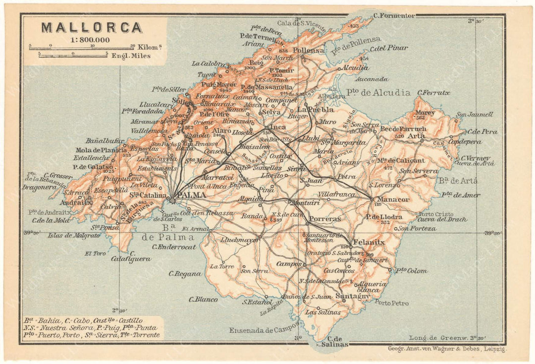 Majorca Stadium Map Majorca Island Spain Map Mallorca Map Print: Hand Drawn Balearic