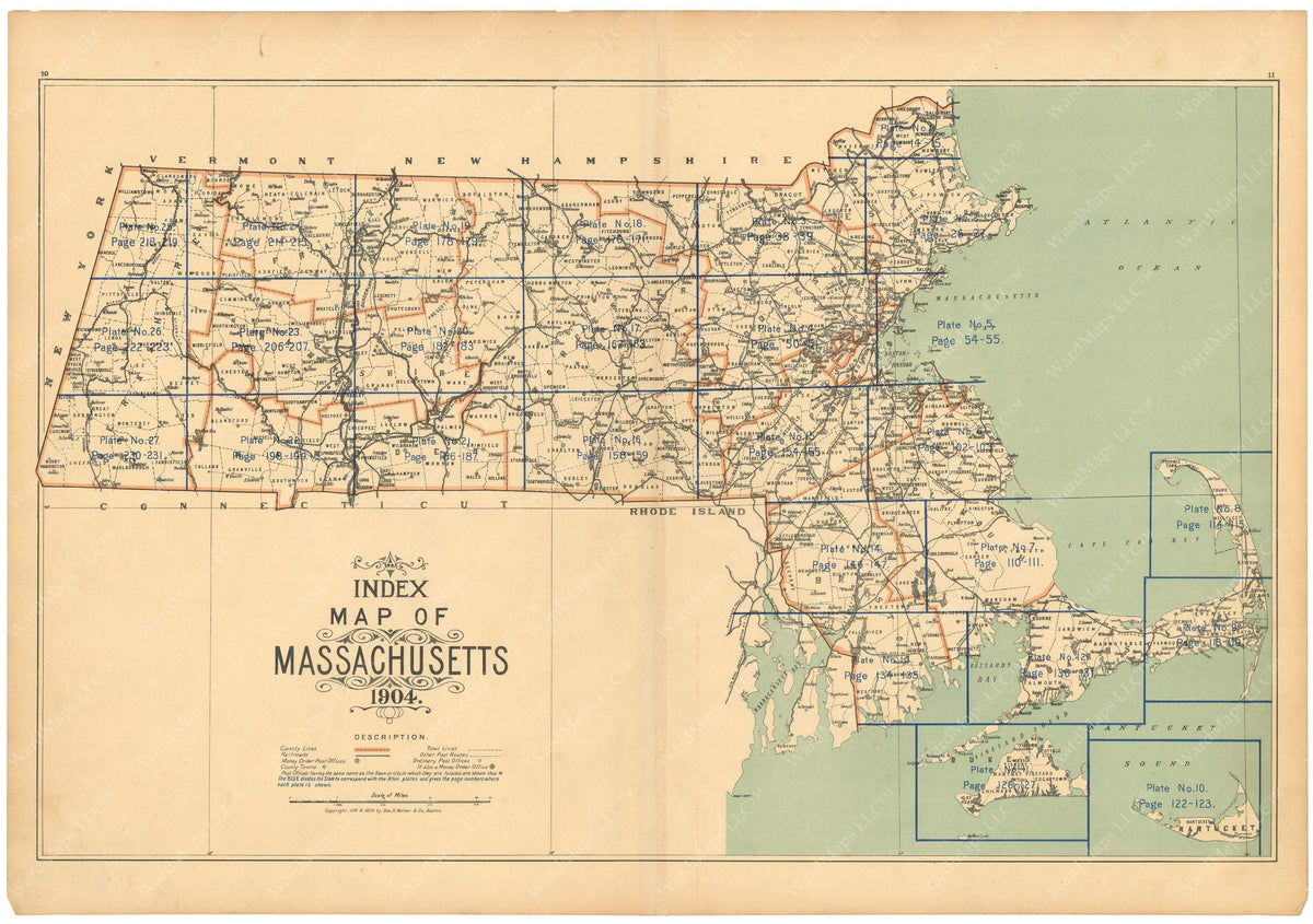 Massachusetts 1904 Index Map – WardMaps LLC