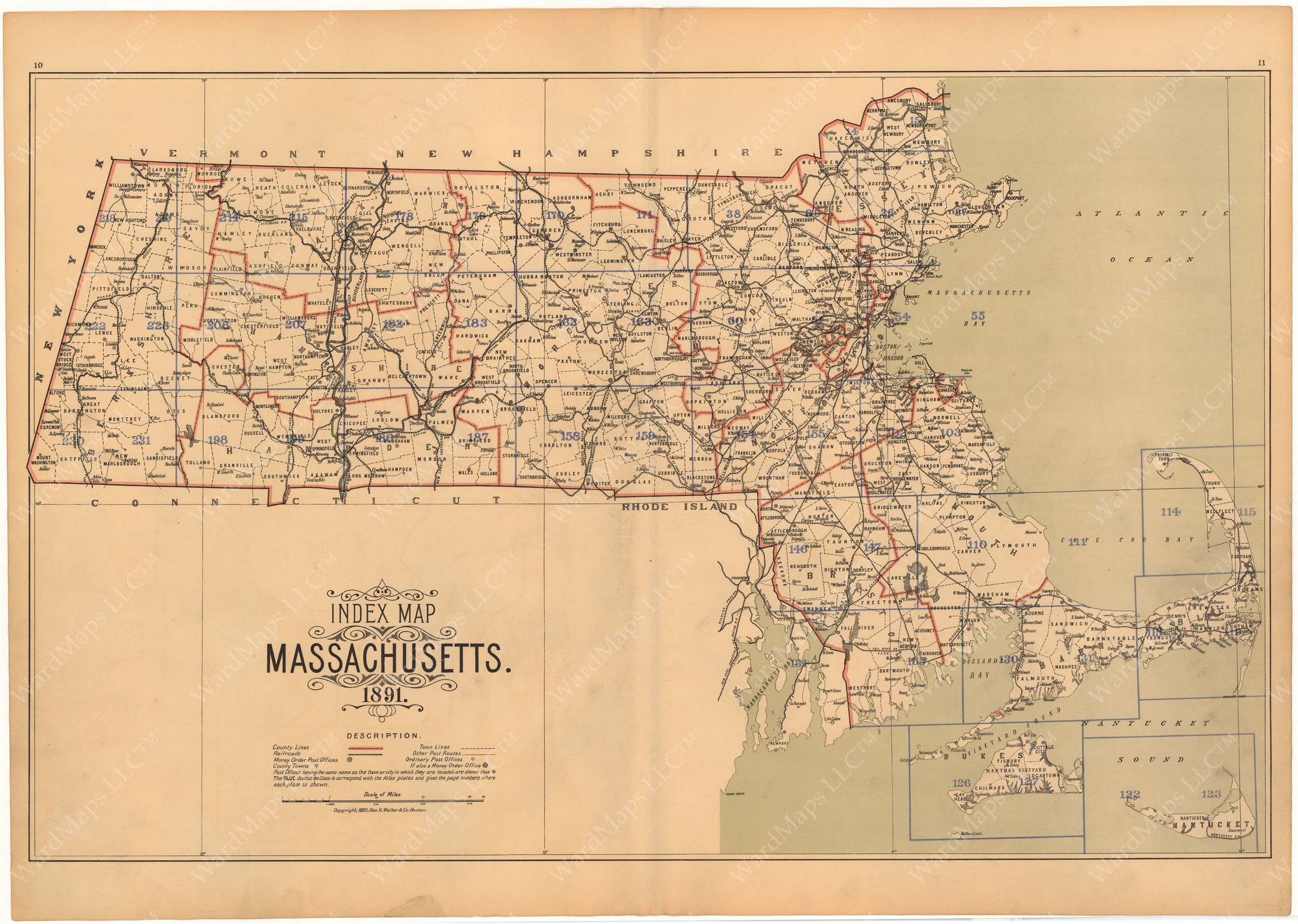 Massachusetts 1891 Index Map – WardMaps LLC