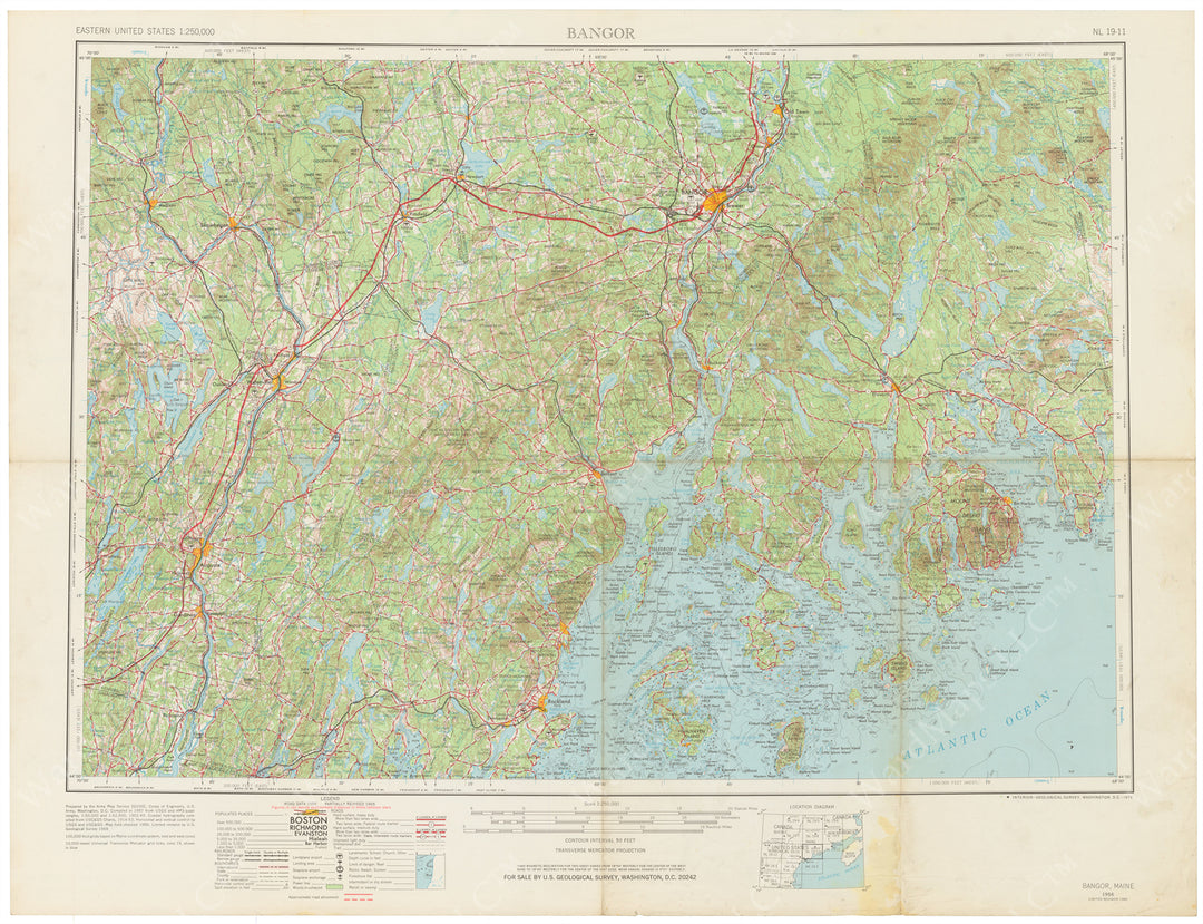 USGS Maine: Bangor Sheet 1973