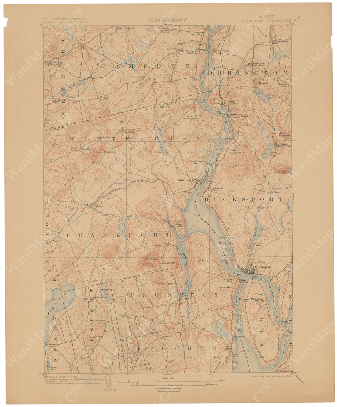 USGS Maine: Bucksport Sheet 1906