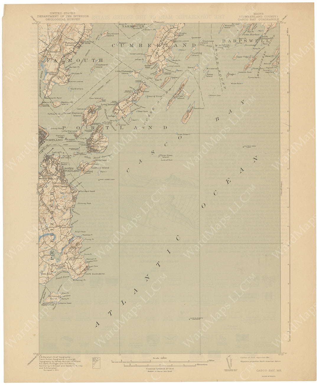 USGS Maine: Casco Bay Sheet 1941