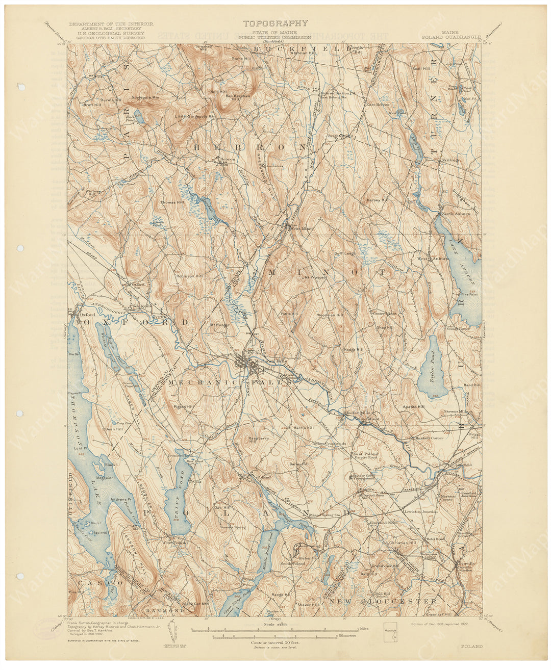 USGS Maine: Poland Sheet 1922