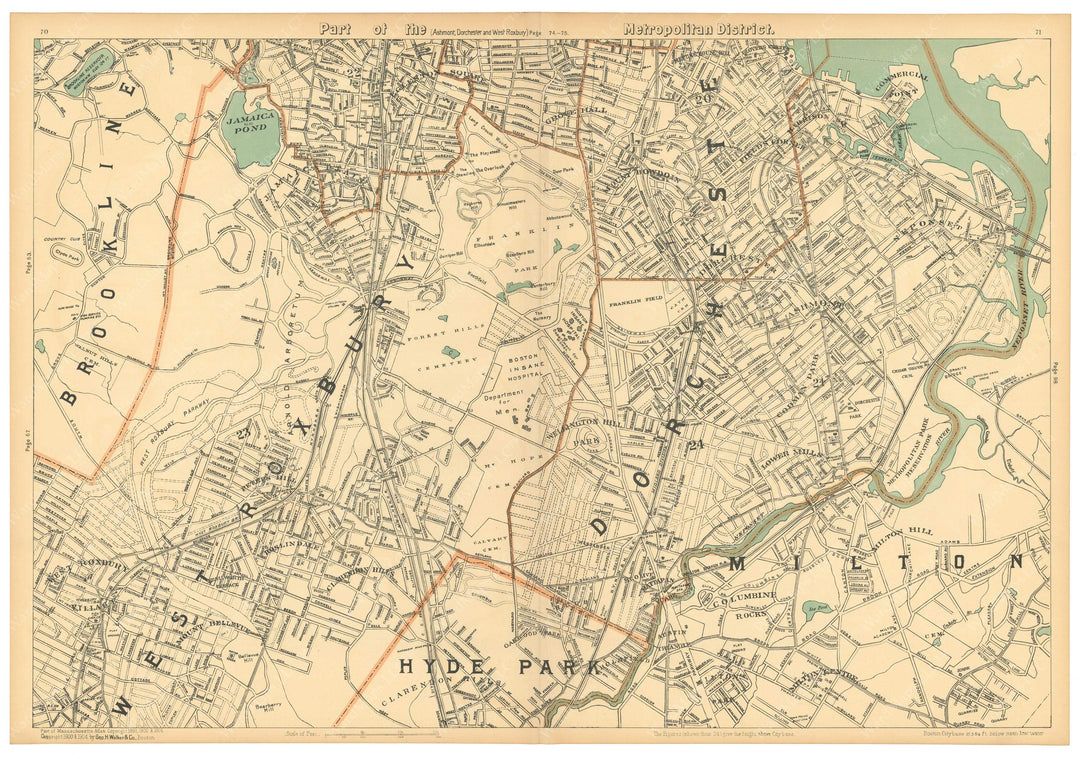 Massachusetts 1904: West Roxbury and Dorchester