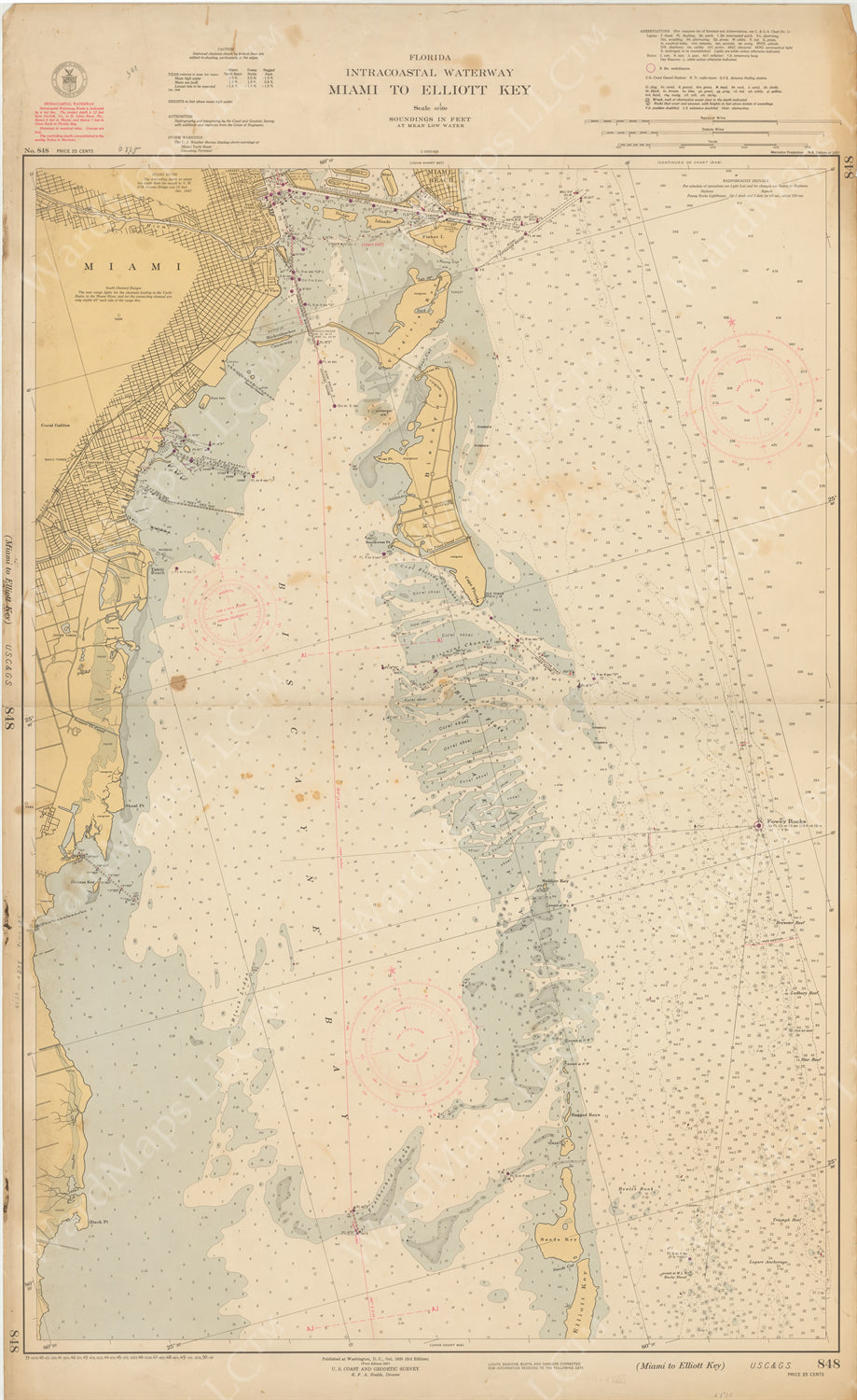 USC&GS Florida - Intracoastal Waterway: Miami to Elliott Key 1950