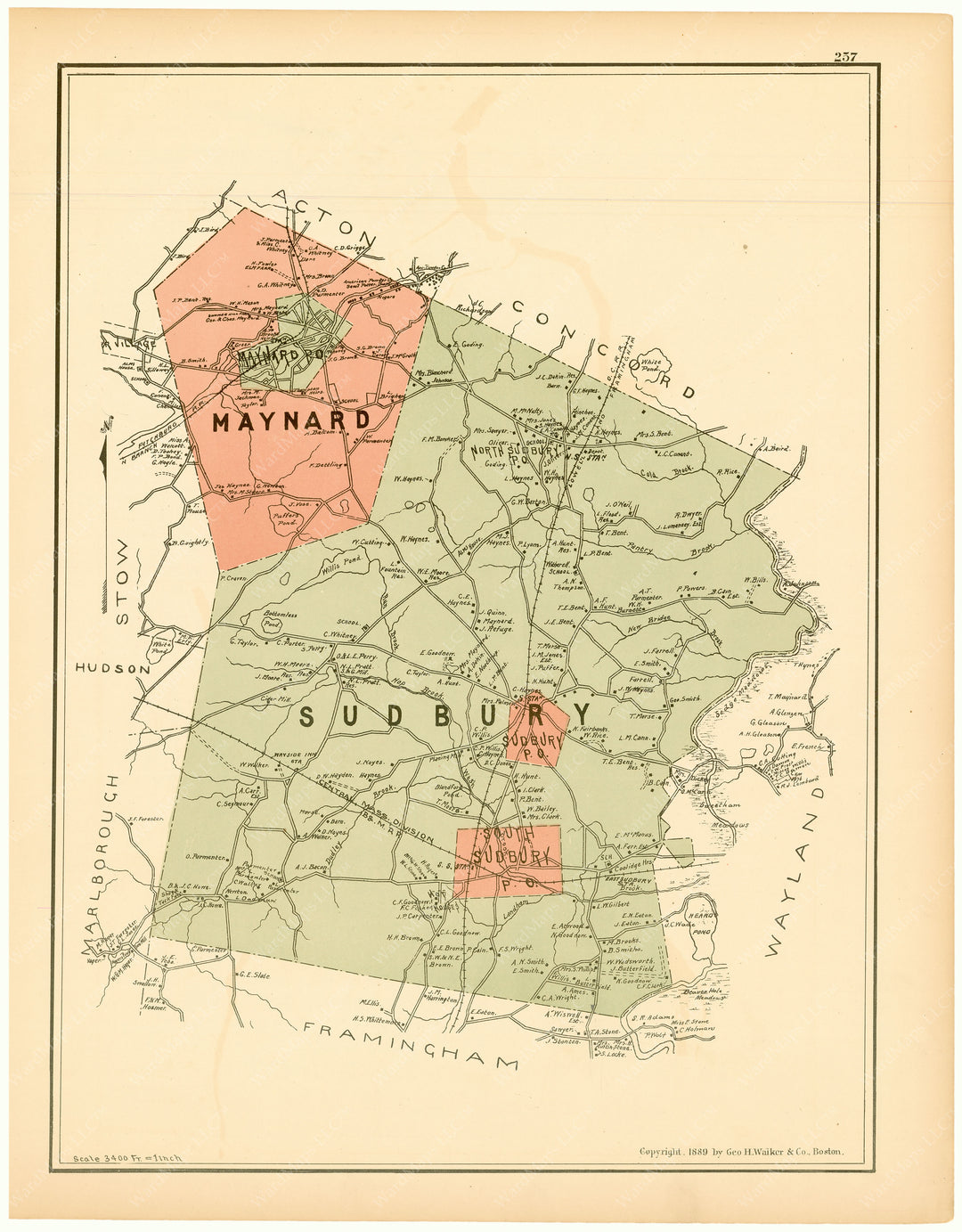 Maynard and Sudbury, Massachusetts 1889
