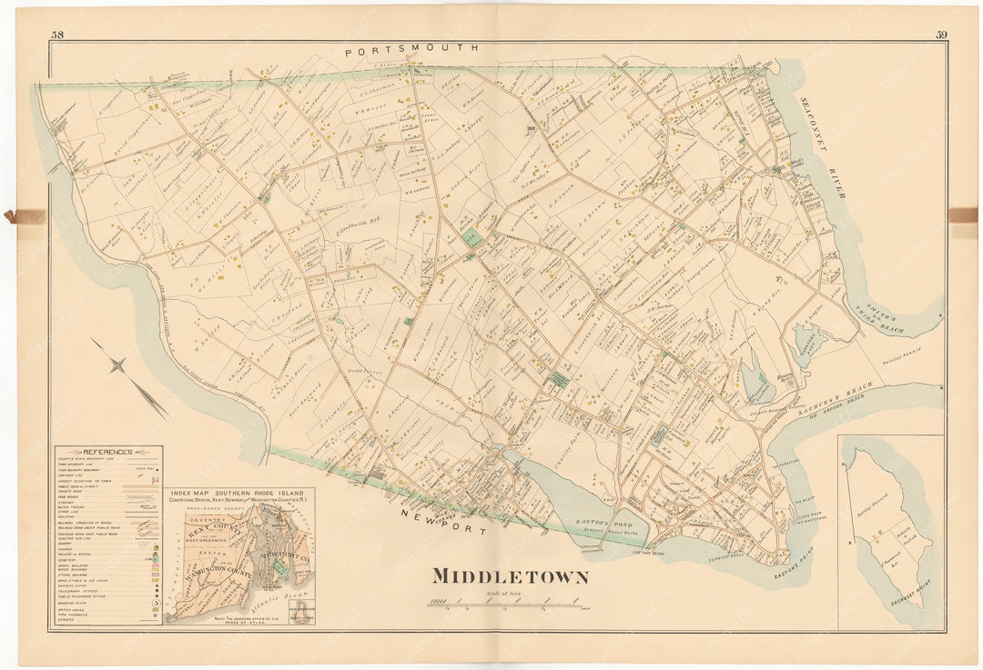 Middlebridge Ri Map Middletown, Rhode Island 1895 – WardMaps LLC