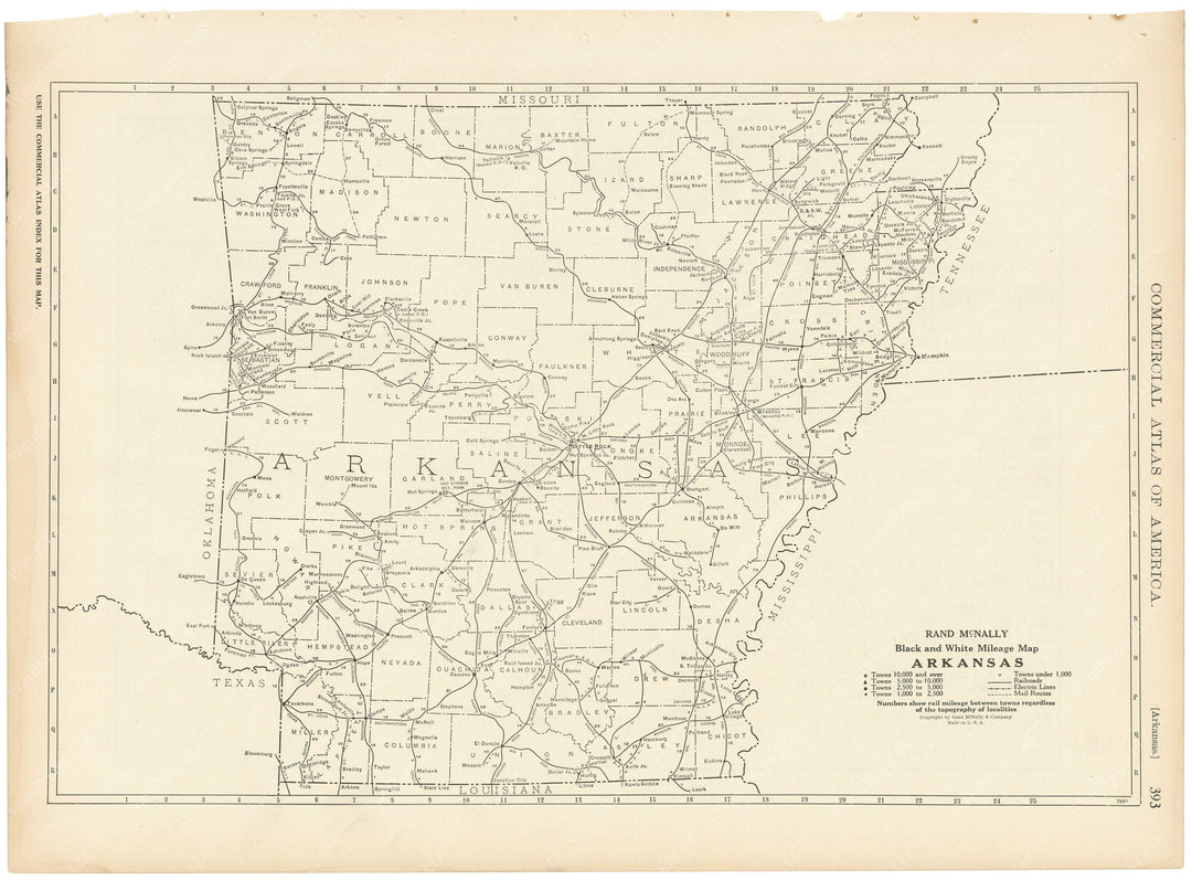 Arkansas 1925: Mileage Map