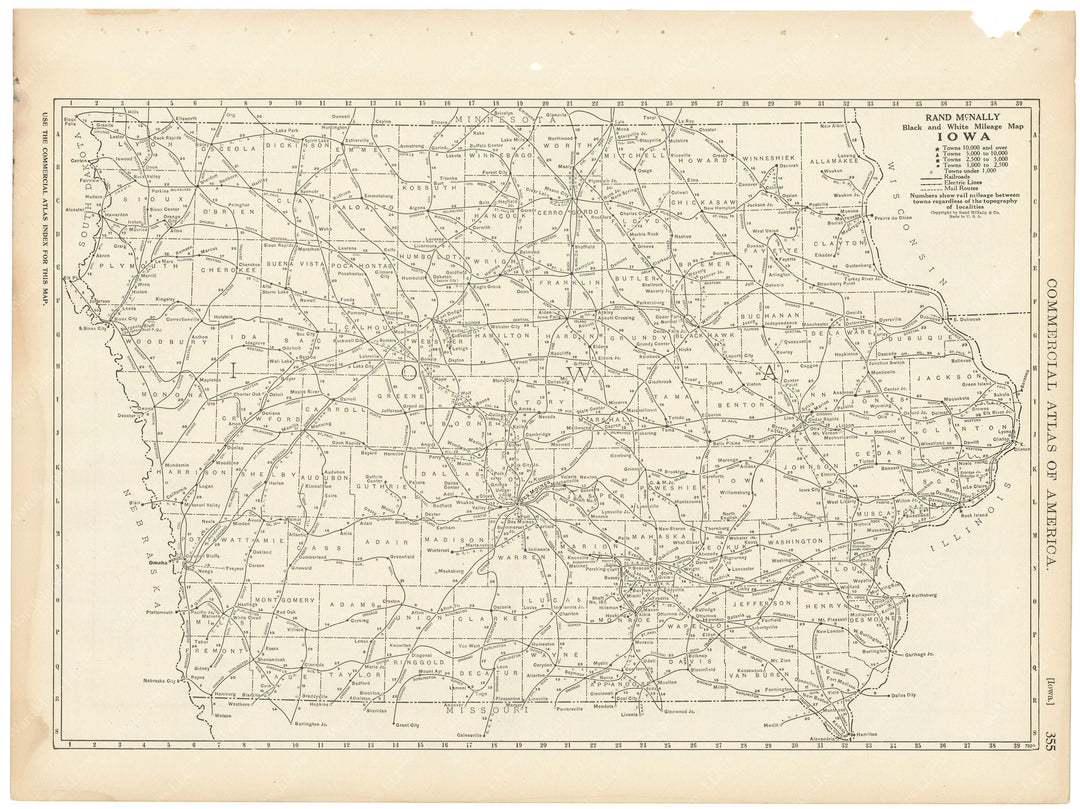 Iowa 1925: Mileage Map