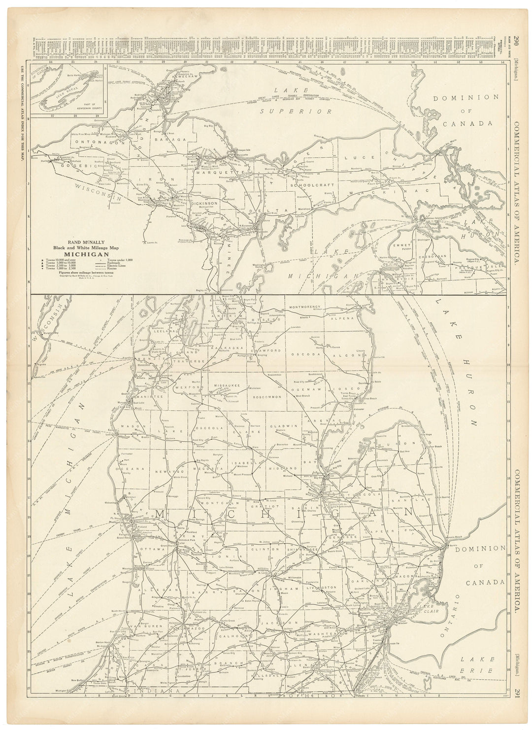 Michigan 1925: Mileage Map