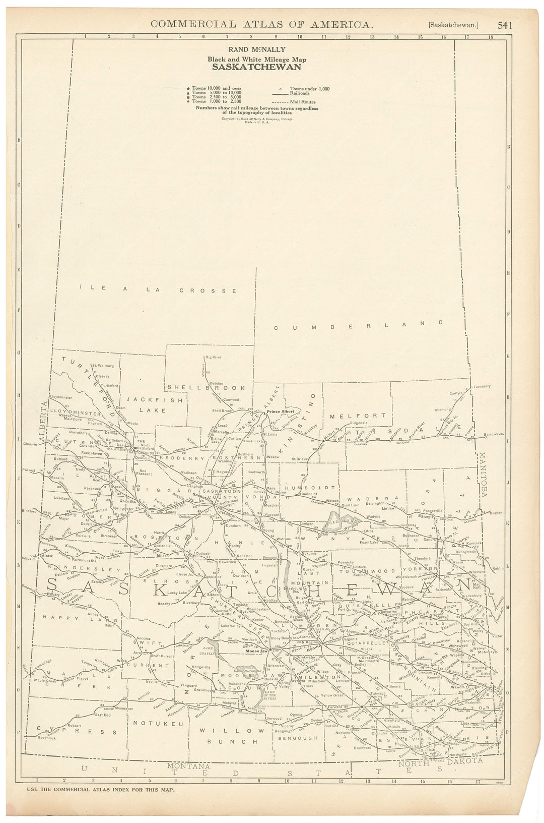 Saskatchewan 1925: Mileage Map