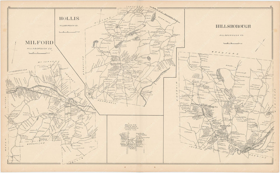 Hillsborough, Hollis, and Milford, New Hampshire 1892