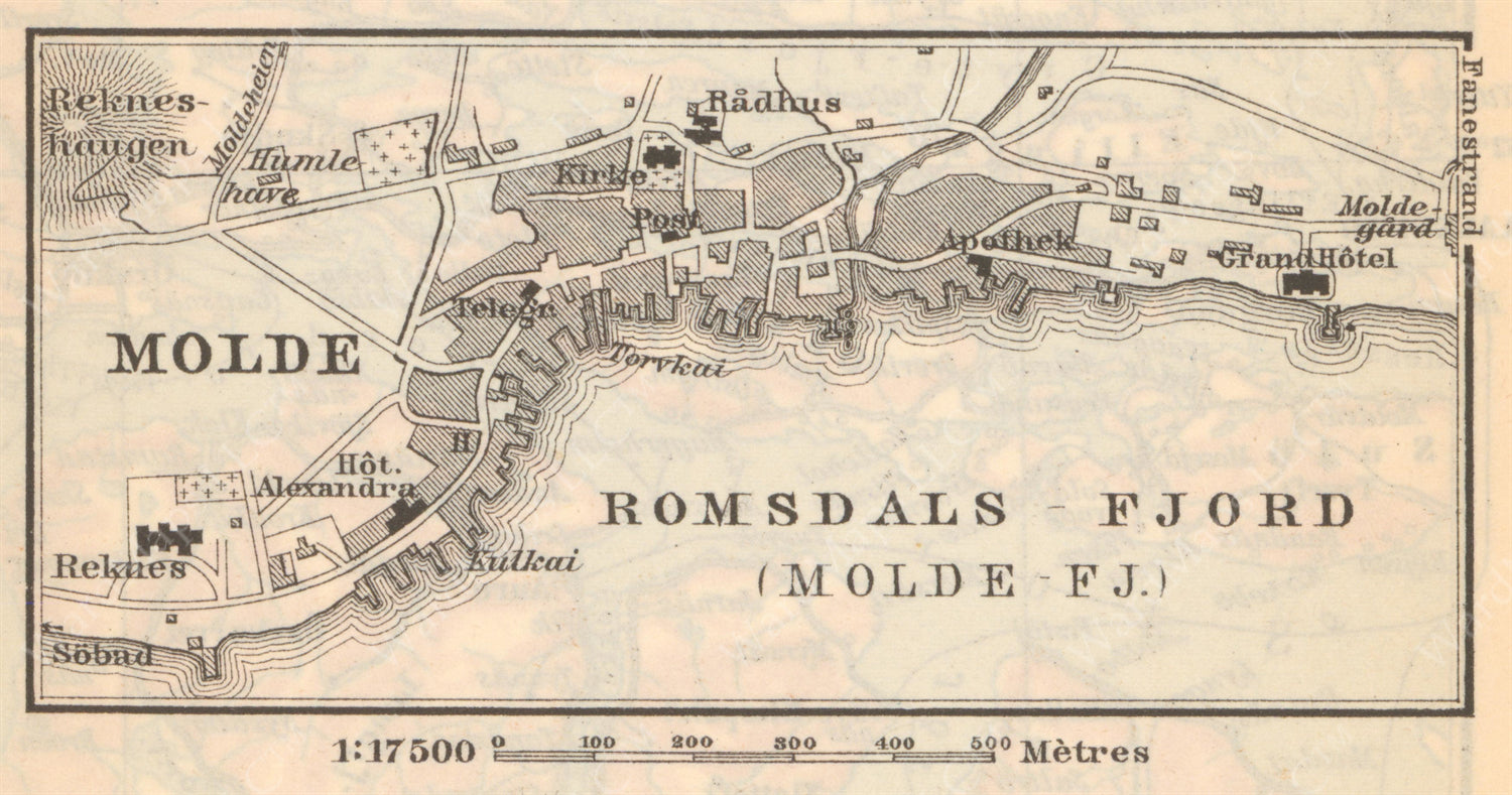Molde Map Molde, Norway 1898 – WardMaps LLC