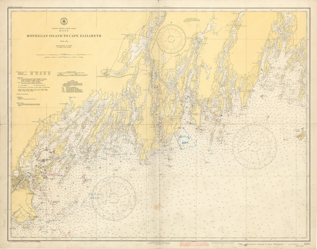 USC&GS Maine: Monhegan Island to Cape Elizabeth 1943