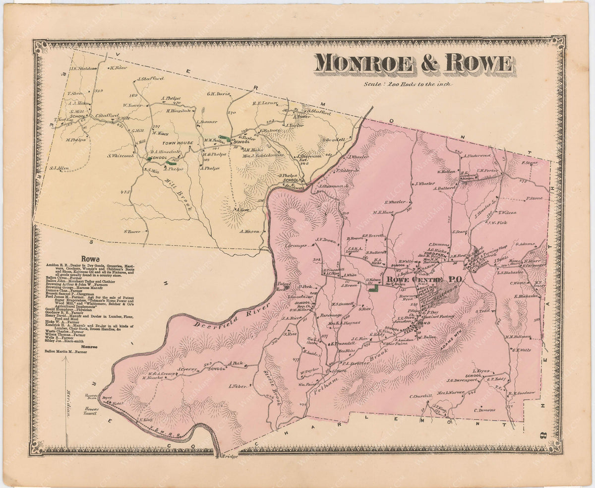 Western Rowe Map Rowe, Massachusetts – WardMaps LLC
