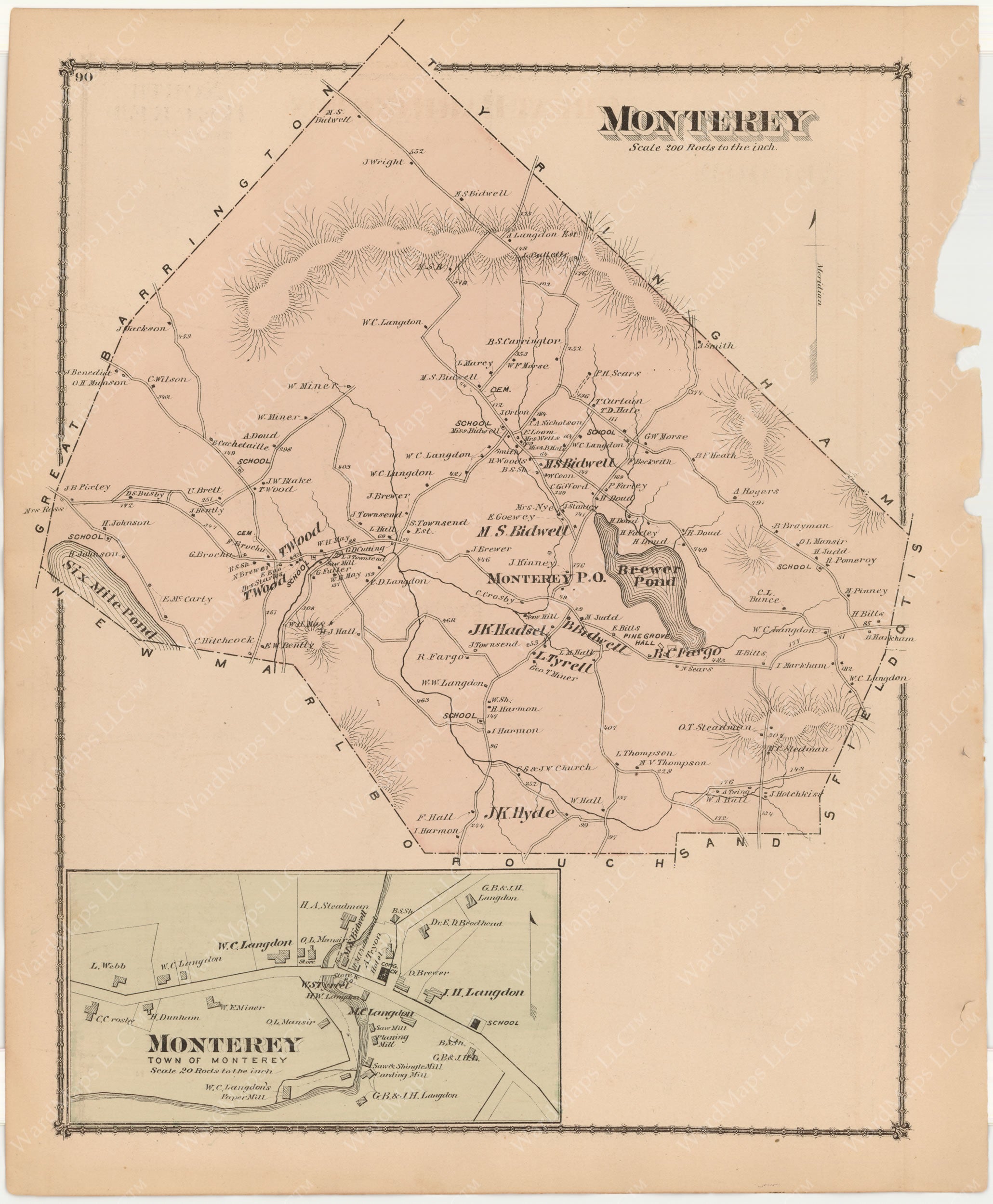 Monterey, Massachusetts 1876 – WardMaps LLC