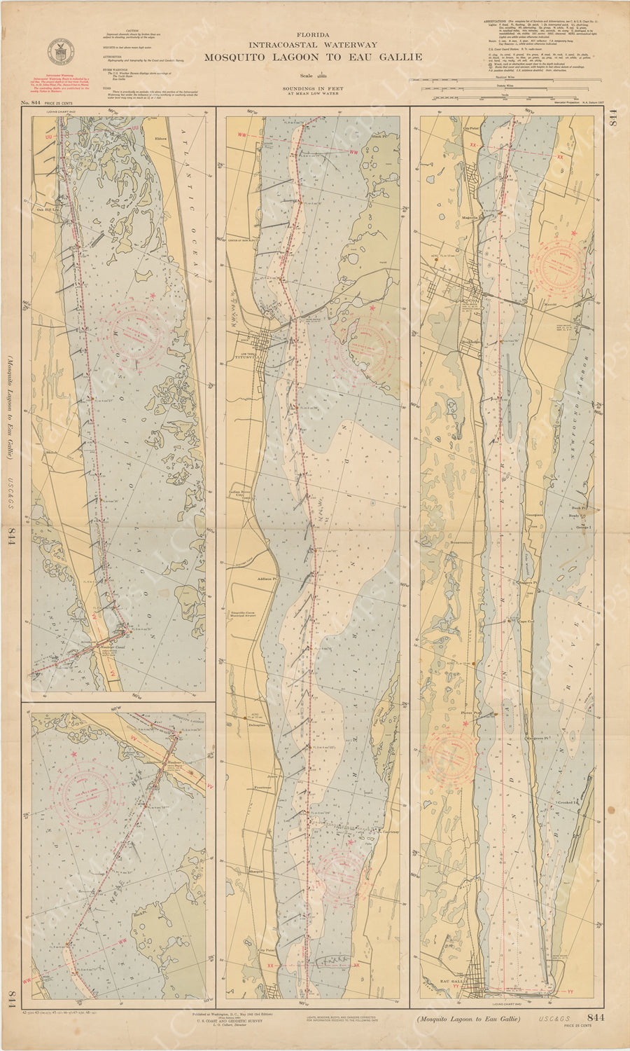 USC&GS Florida - Intracoastal Waterway: Mosquito Lagoon to Eau Gallie 1948