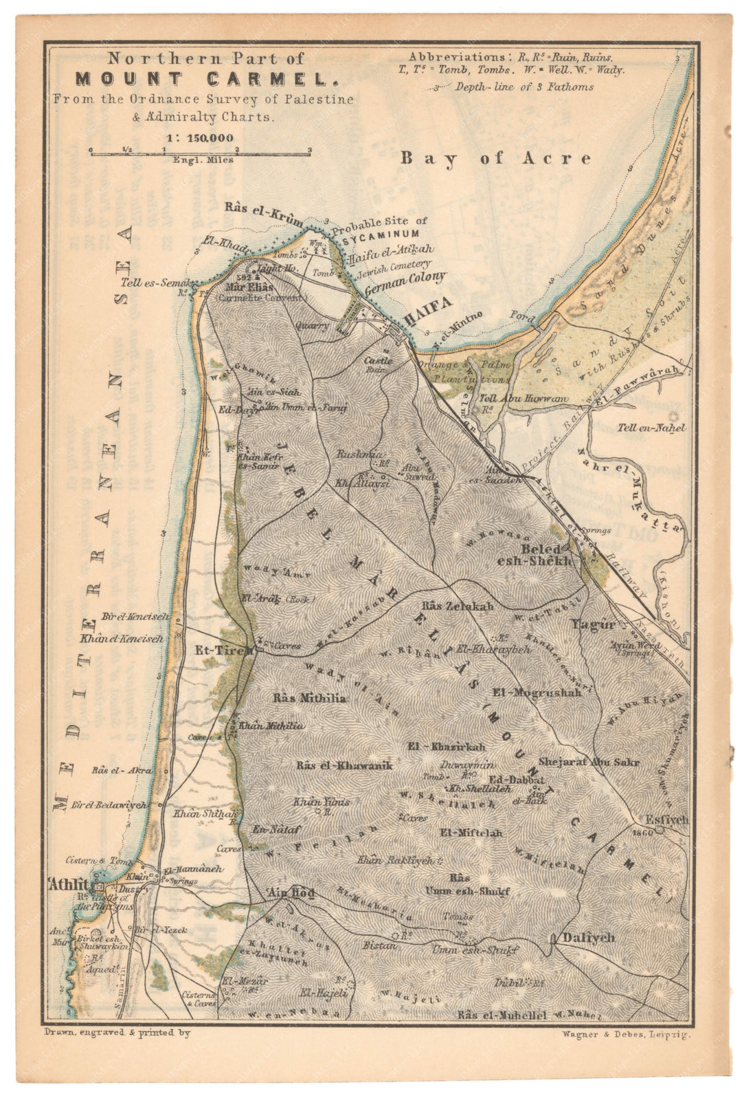 Mount Carmel: Northern Part 1898 (Haifa Region)