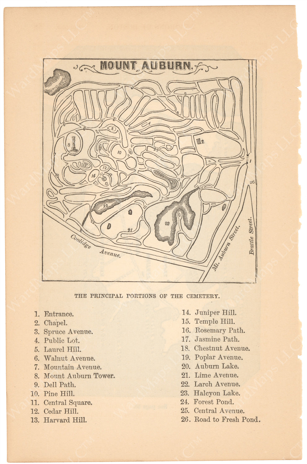 Cambridge, Massachusetts 1890 Mount Auburn Cemetery WardMaps LLC