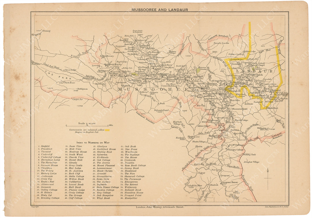 Mussoorie and Landour, India 1903 – WardMaps LLC